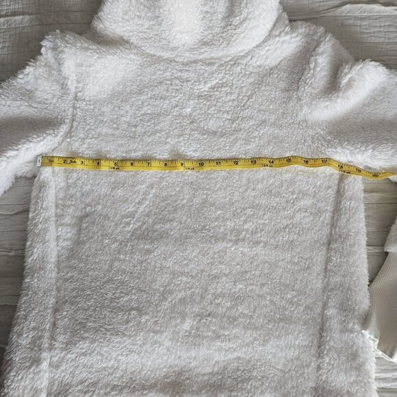 Athleta Nirvana Sherpa funnel Neck Cozy Pullover Sweatshirt Sweater S Cream - Picture 8 of 10